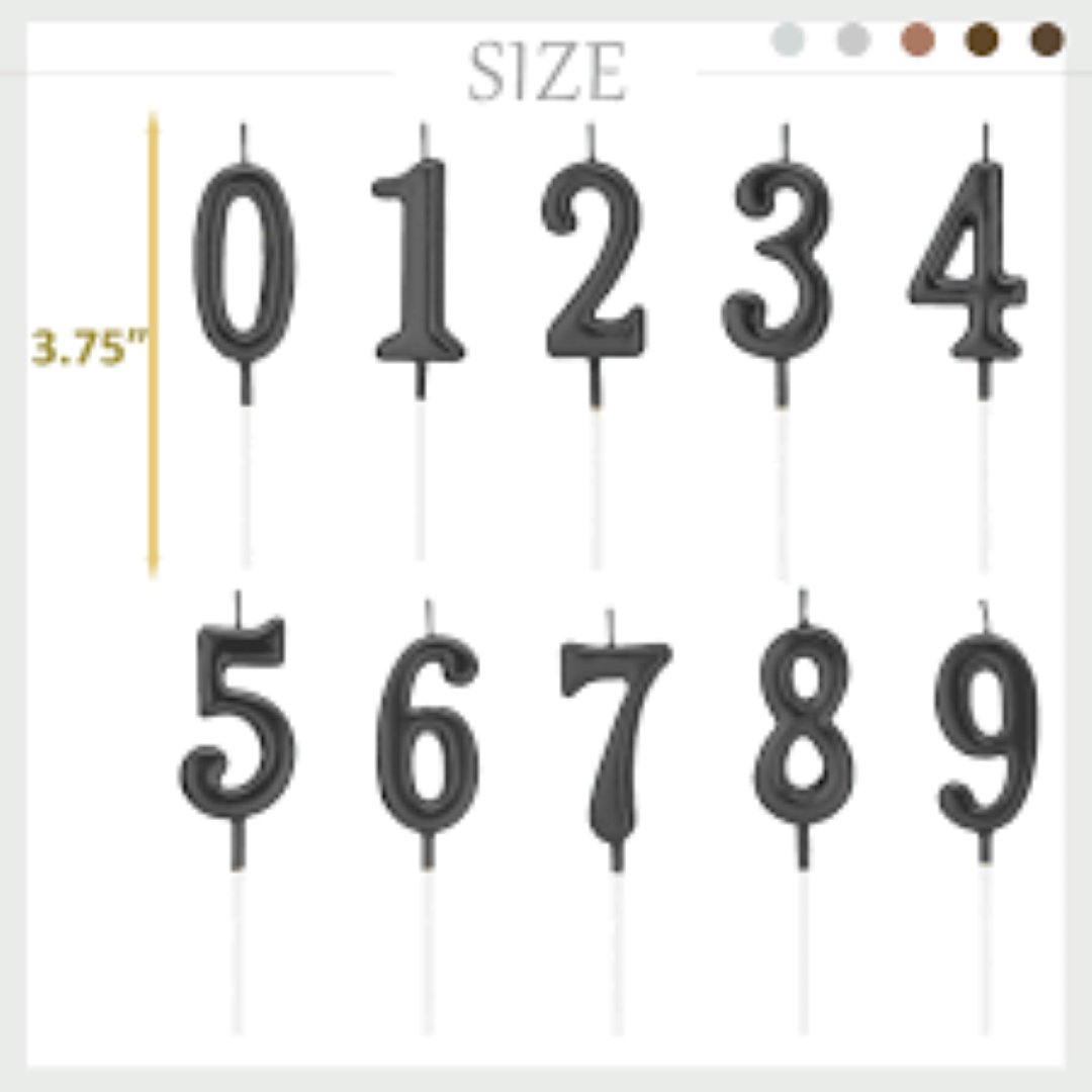 BIRTHDAY CANDLE PLAIN NUMBERS 0-9 174058